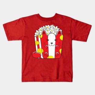 Cute Cat Popcorn Kids T-Shirt